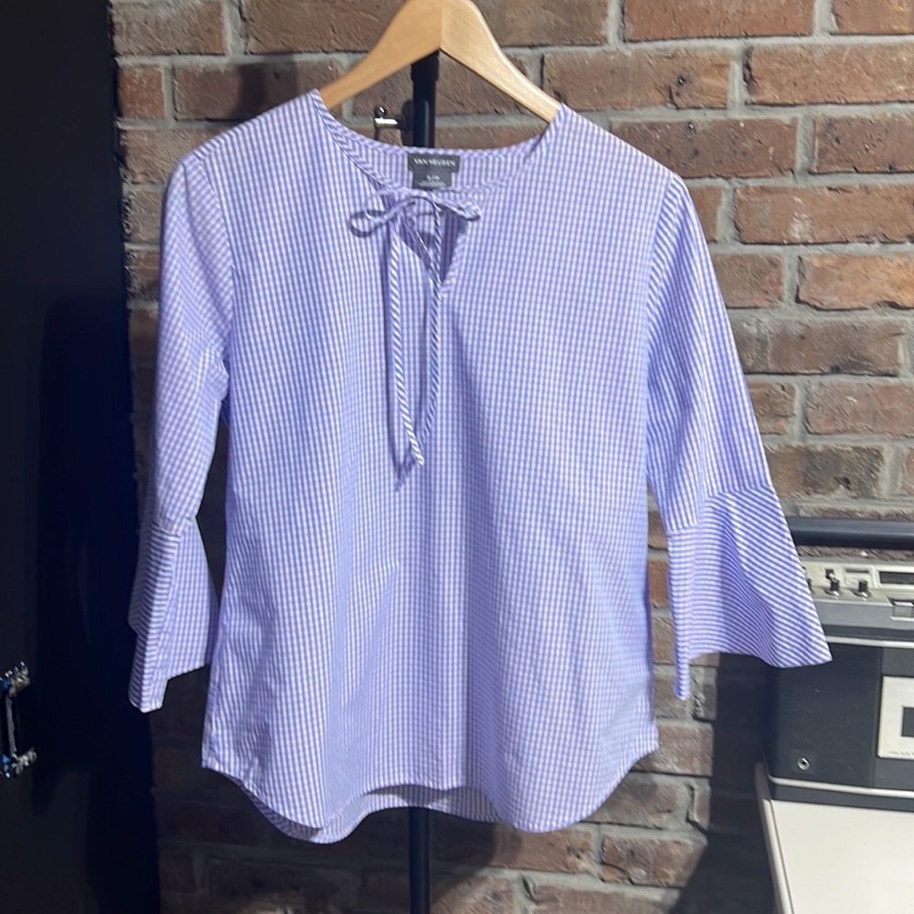 Van Heusen |  plaid | Bell sleeve blouse | size s/p